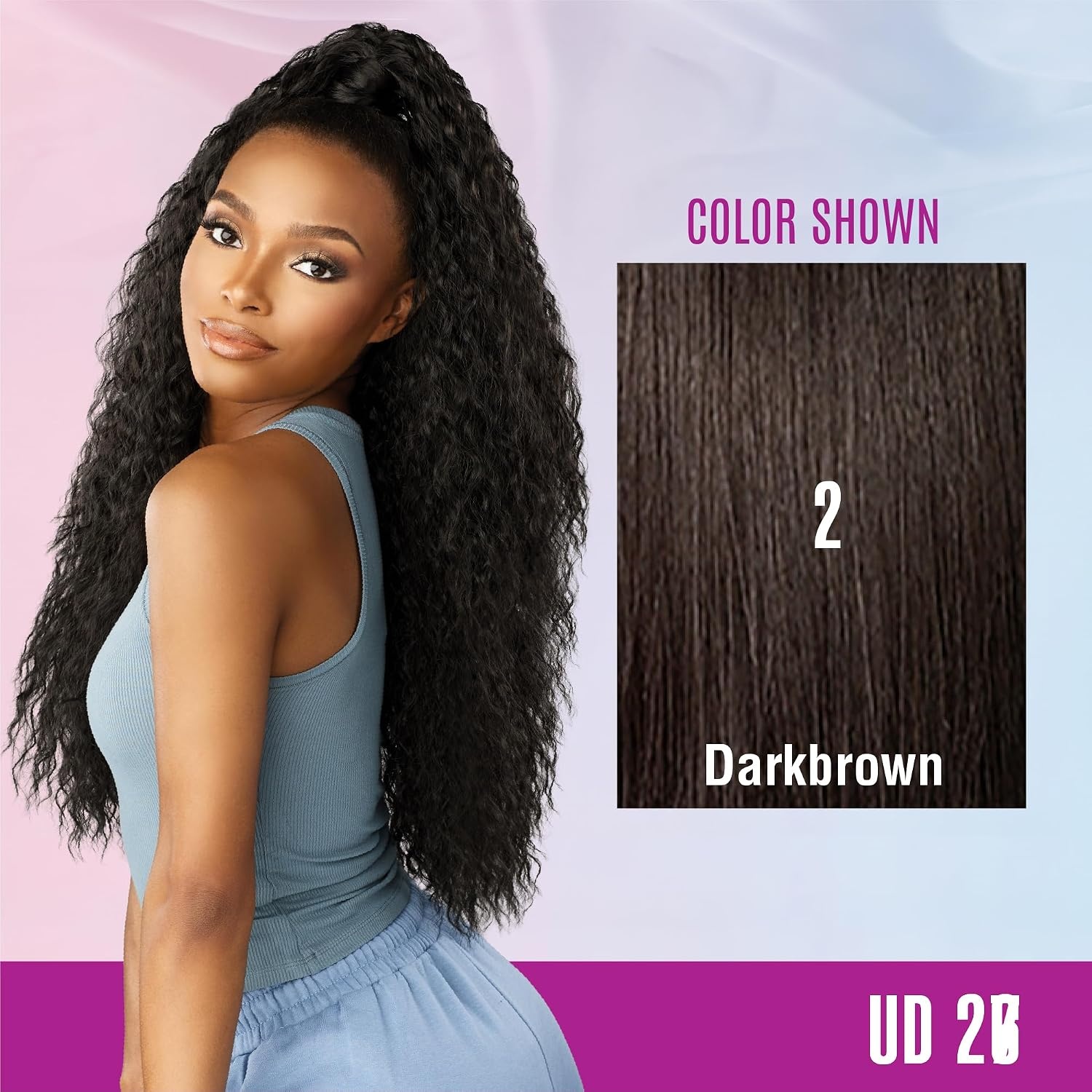 image:imageSensationnel Instant Updown Halfwig Pony Iud 27 1 JETBLACK 4 Style In 1 Pony Wrap Updo Halfup Halfdown2 DARKBROWN