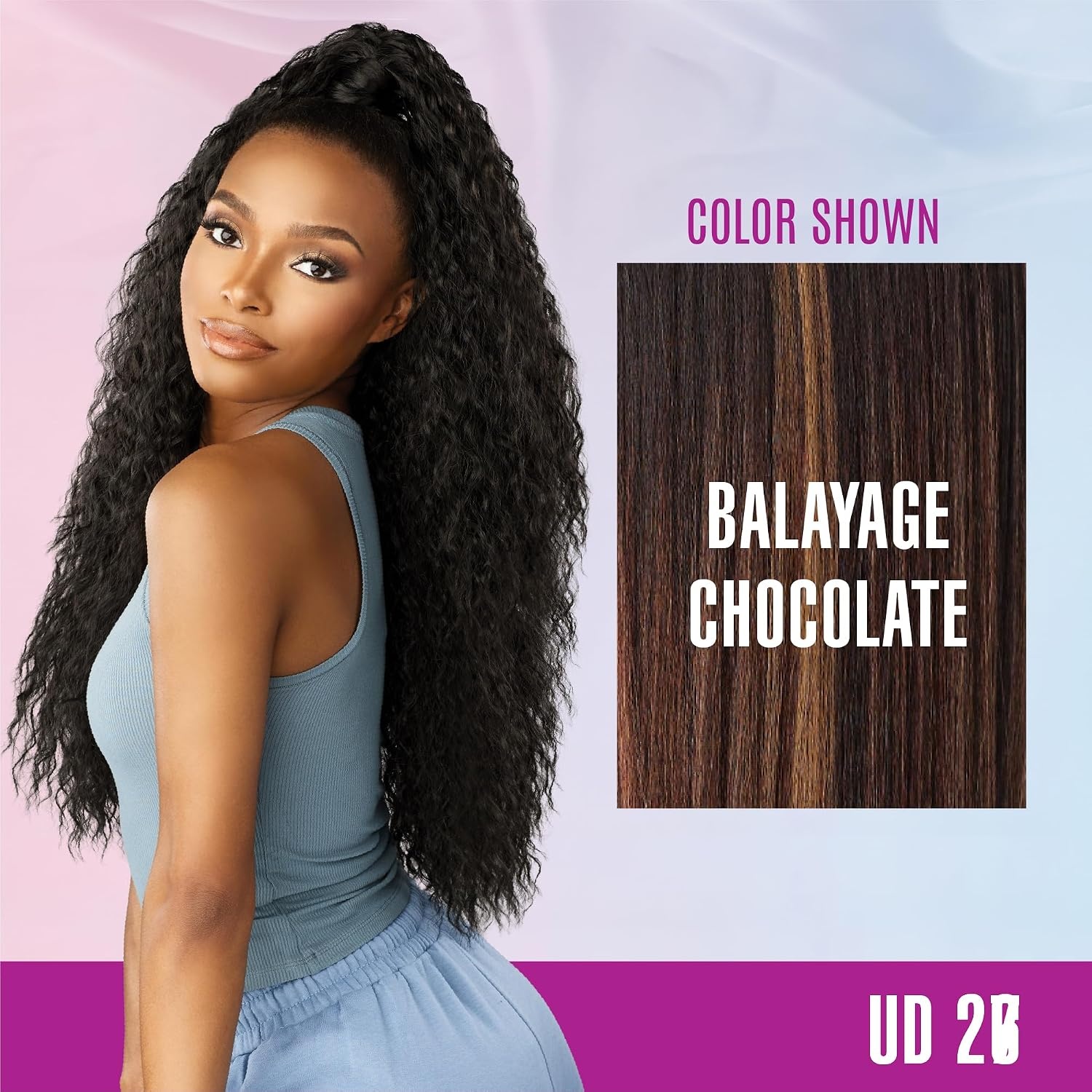 image:imageSensationnel Instant Updown Halfwig Pony Iud 27 1 JETBLACK 4 Style In 1 Pony Wrap Updo Halfup HalfdownBALAYAGECHOCOLATE