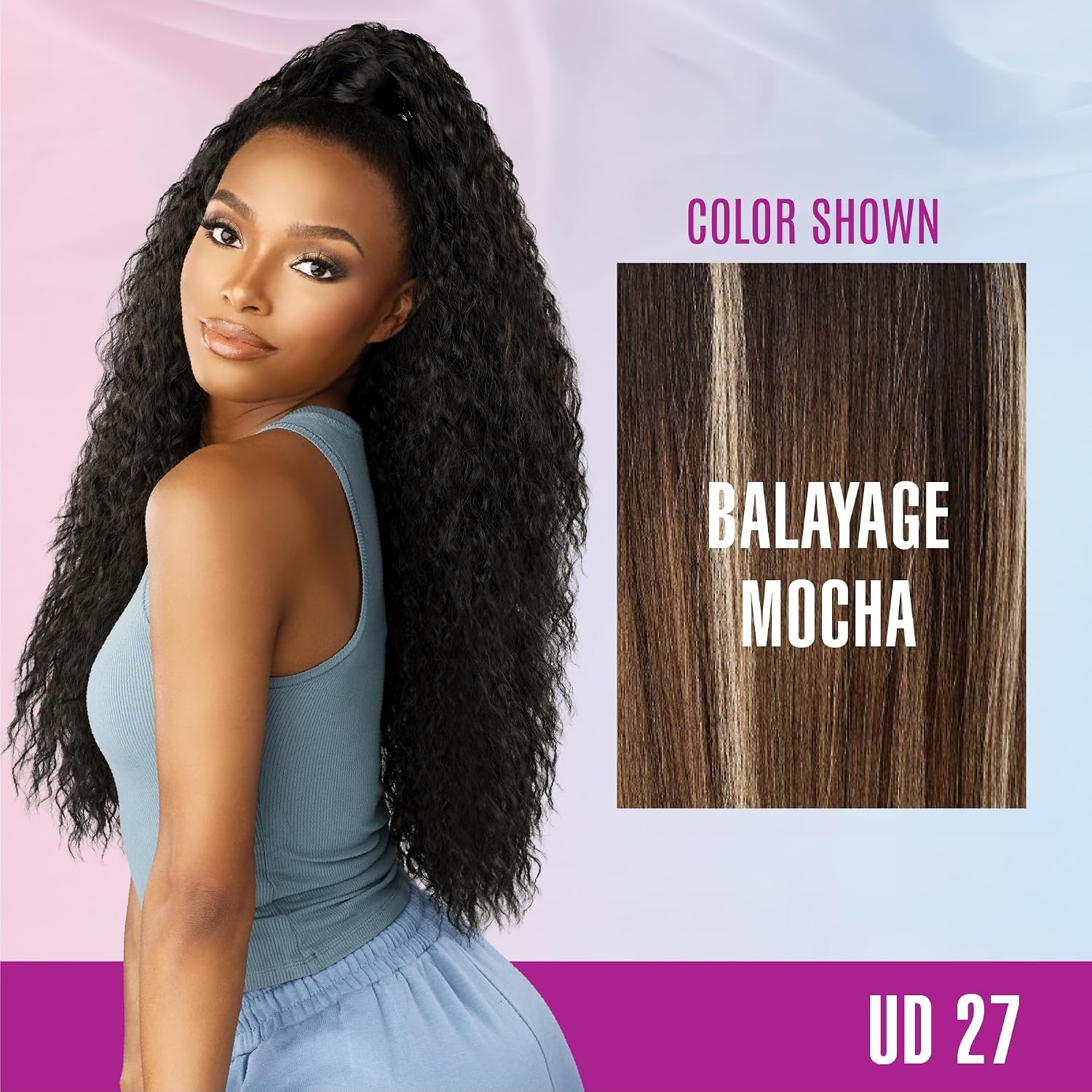 image:imageSensationnel Instant Updown Halfwig Pony Iud 27 1 JETBLACK 4 Style In 1 Pony Wrap Updo Halfup HalfdownBALAYAGEMOCHA