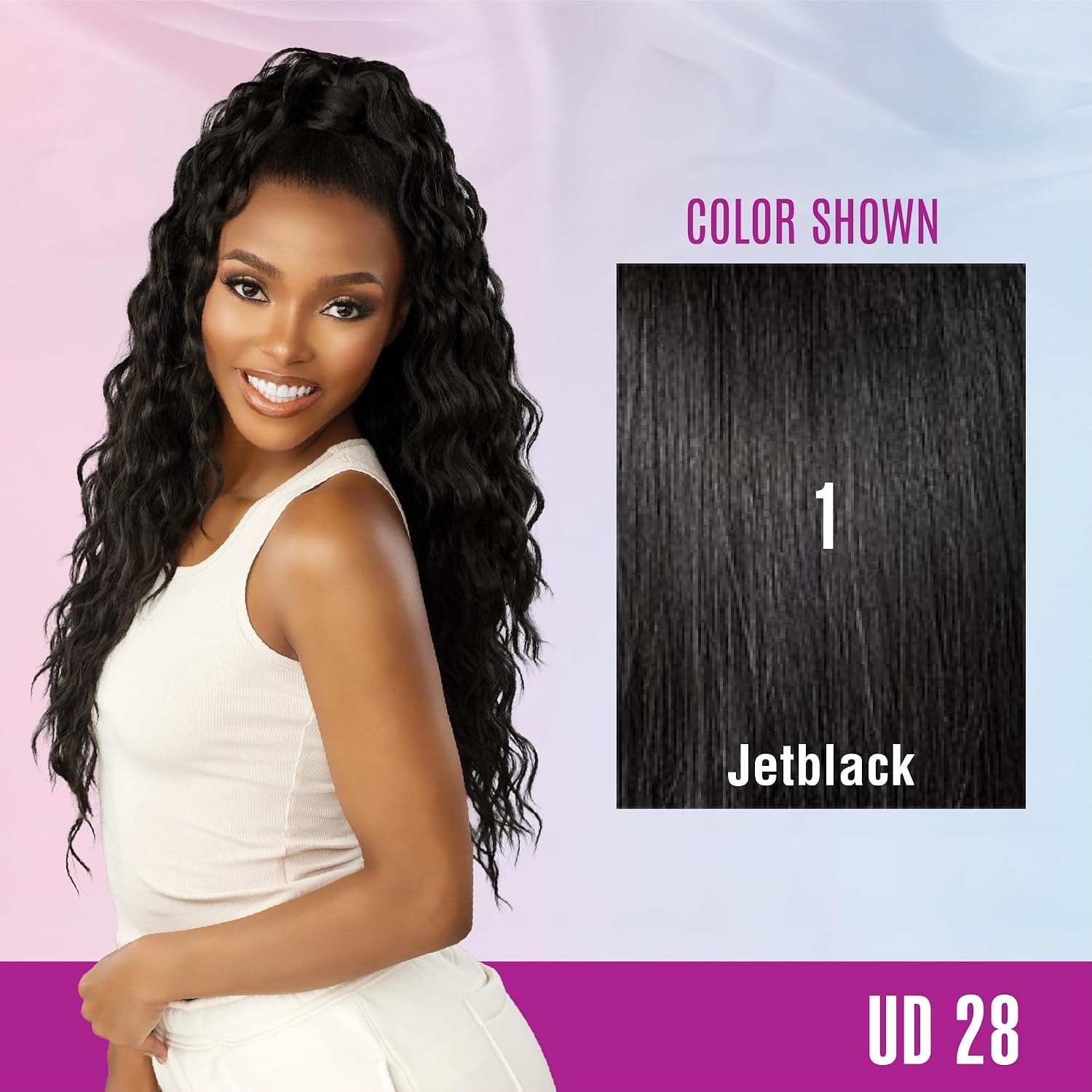 image:imageSensationnel Instant Updown Halfwig Pony Iud 28 1 JETBLACK 4 Style In 1 Pony Wrap Updo Halfup Halfdown1 JETBLACK