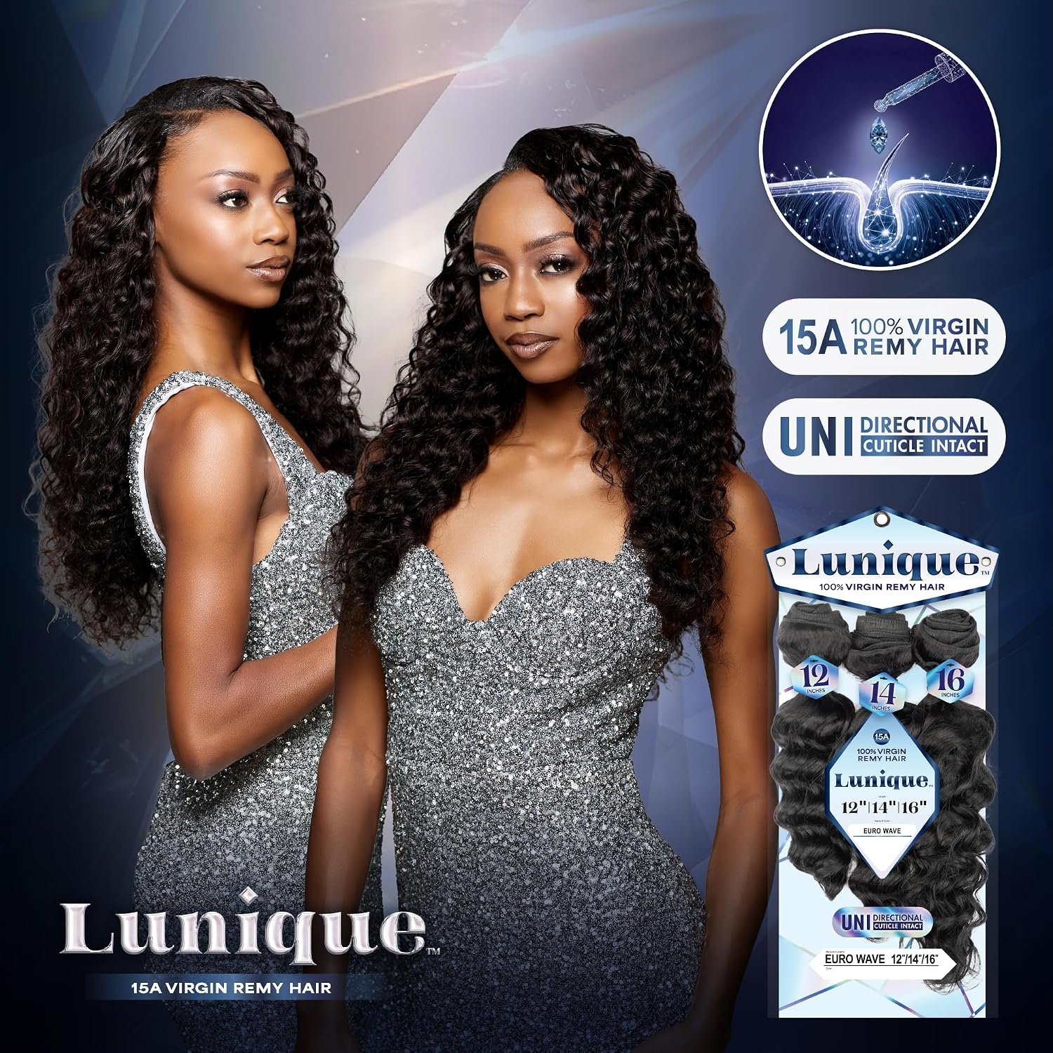 image:imageSensationnel Lunique Multi Weave Hair Euro Wave 15A Remyhair 3 Bundle Layered Lengths for Weaving and Sew in Styles 10 12 14 inch NATURALNATURALBLACK