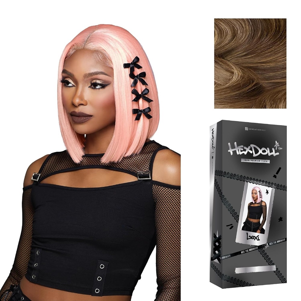 image:imageSensationnel Hexdoll 13x4 LaceWig Lexi 1 JETBLACK Lace Front Synthetic Glueless Natural Density PrePlucked HairlineLIGHTASHBROWN