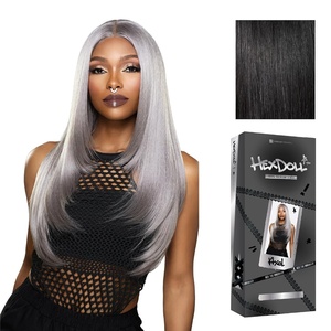 Sensationnel Hexdoll 13×4 LaceWig – Axel | 1 JETBLACK, Lace Front, Synthetic, Glueless, Natural Density Pre-Plucked Hairline(1 JETBLACK)