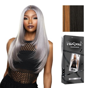 Sensationnel Hexdoll 13×4 LaceWig – Axel | 1 JETBLACK, Lace Front, Synthetic, Glueless, Natural Density Pre-Plucked Hairline(HALOBLOCKALMOND)
