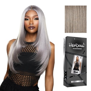 Sensationnel Hexdoll 13×4 LaceWig – Axel | 1 JETBLACK, Lace Front, Synthetic, Glueless, Natural Density Pre-Plucked Hairline(OXIDIZEDSILVER)