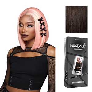 Sensationnel Hexdoll 13×4 LaceWig – Lexi | 1 JETBLACK, Lace Front, Synthetic, Glueless, Natural Density Pre-Plucked Hairline(2 DARKBROWN)