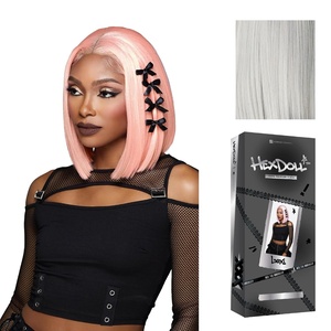 Sensationnel Hexdoll 13×4 LaceWig – Lexi | 1 JETBLACK, Lace Front, Synthetic, Glueless, Natural Density Pre-Plucked Hairline(SILVERBLONDE)