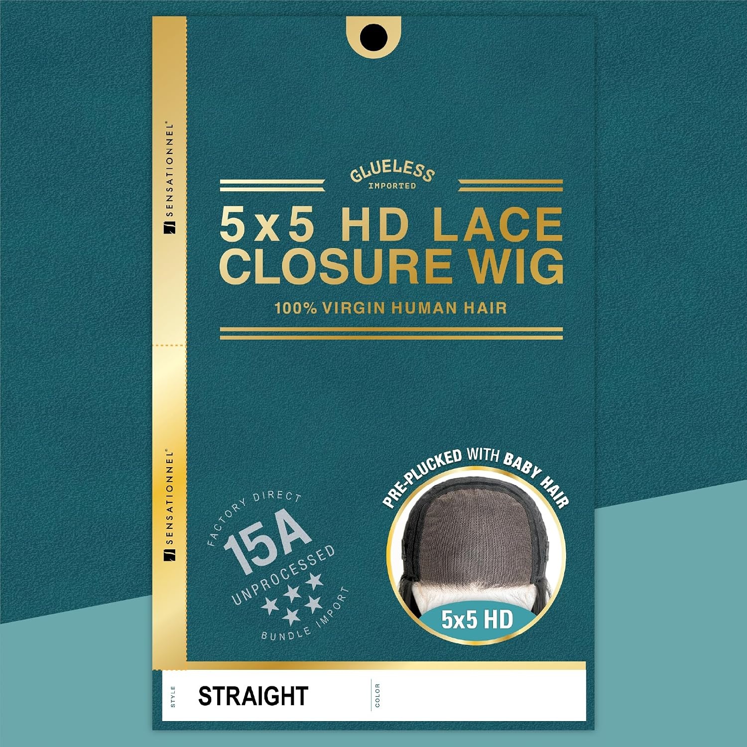 image:imageSensationnel 15A 5x5 Lace FrontalWigStraight 22 inch FHBLONDE Glueless PrePlucked Hairline Human Hair 15A UnprocessedFHBLONDE