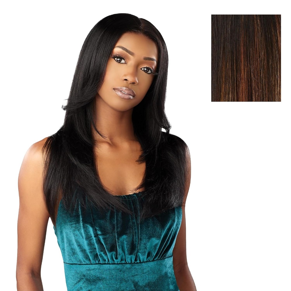 image:imageSensationnel 15A 5x5 Lace FrontalWigStraight 22 inch FHBLONDE Glueless PrePlucked Hairline Human Hair 15A UnprocessedFHCHOCOLATE