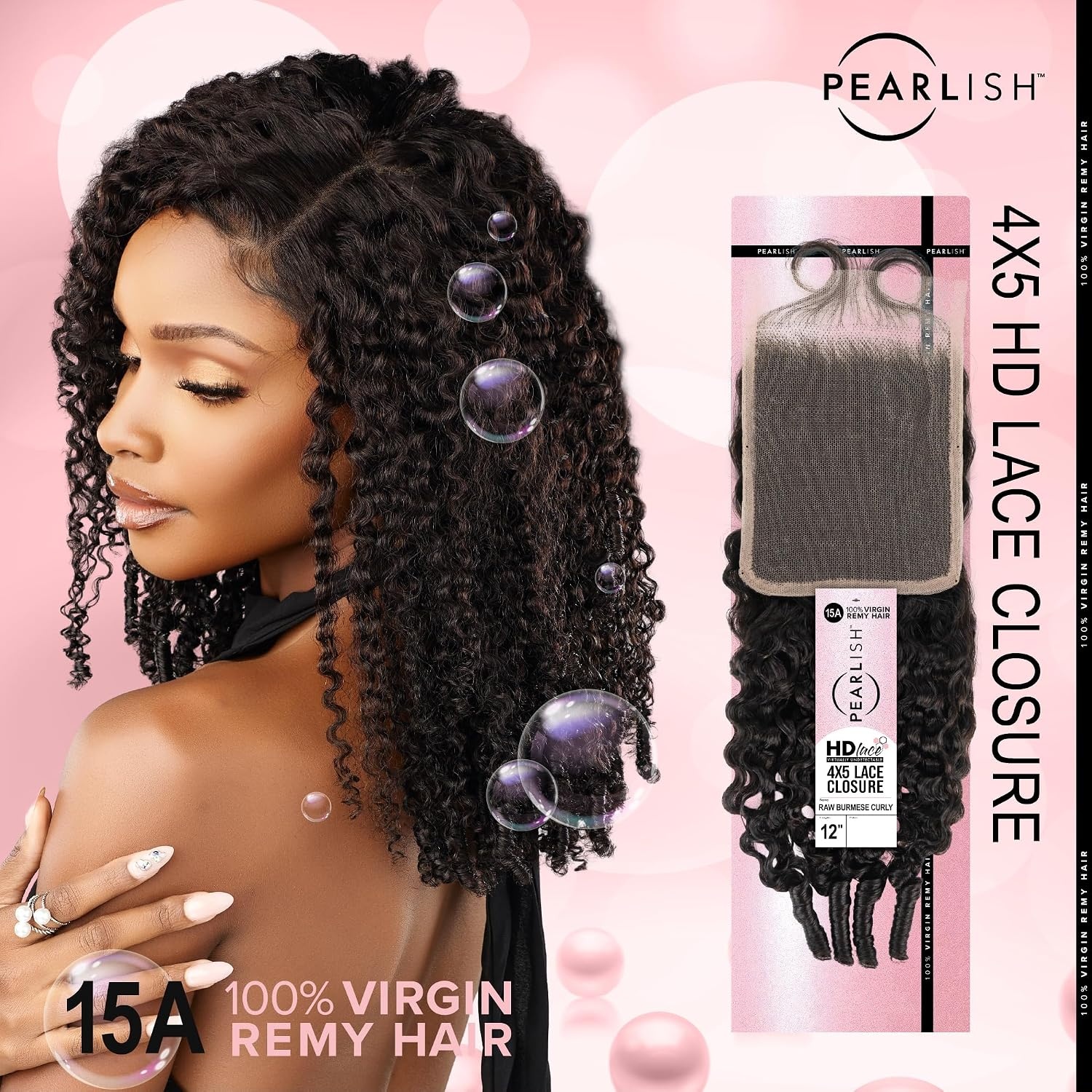 image:imageSensationnel Pearlish Bundle 4x5 ClosureRaw Burmese Curly12 inch NATURAL 15A Soft Remy Human Hair HD Lace Beauty Supply Bundles Weave StylesNATURAL