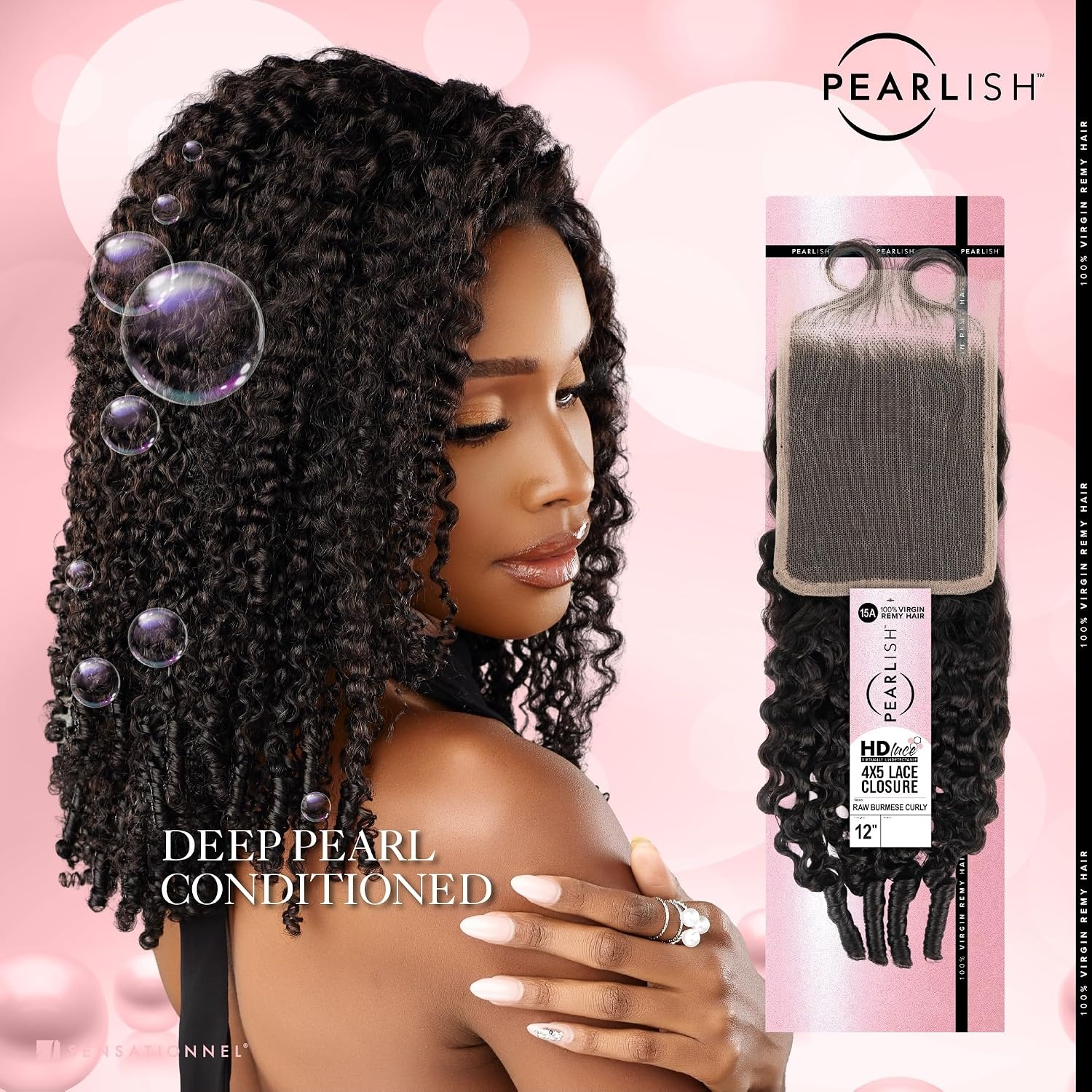 image:imageSensationnel Pearlish Bundle 4x5 ClosureRaw Burmese Curly12 inch NATURAL 15A Soft Remy Human Hair HD Lace Beauty Supply Bundles Weave StylesNATURAL