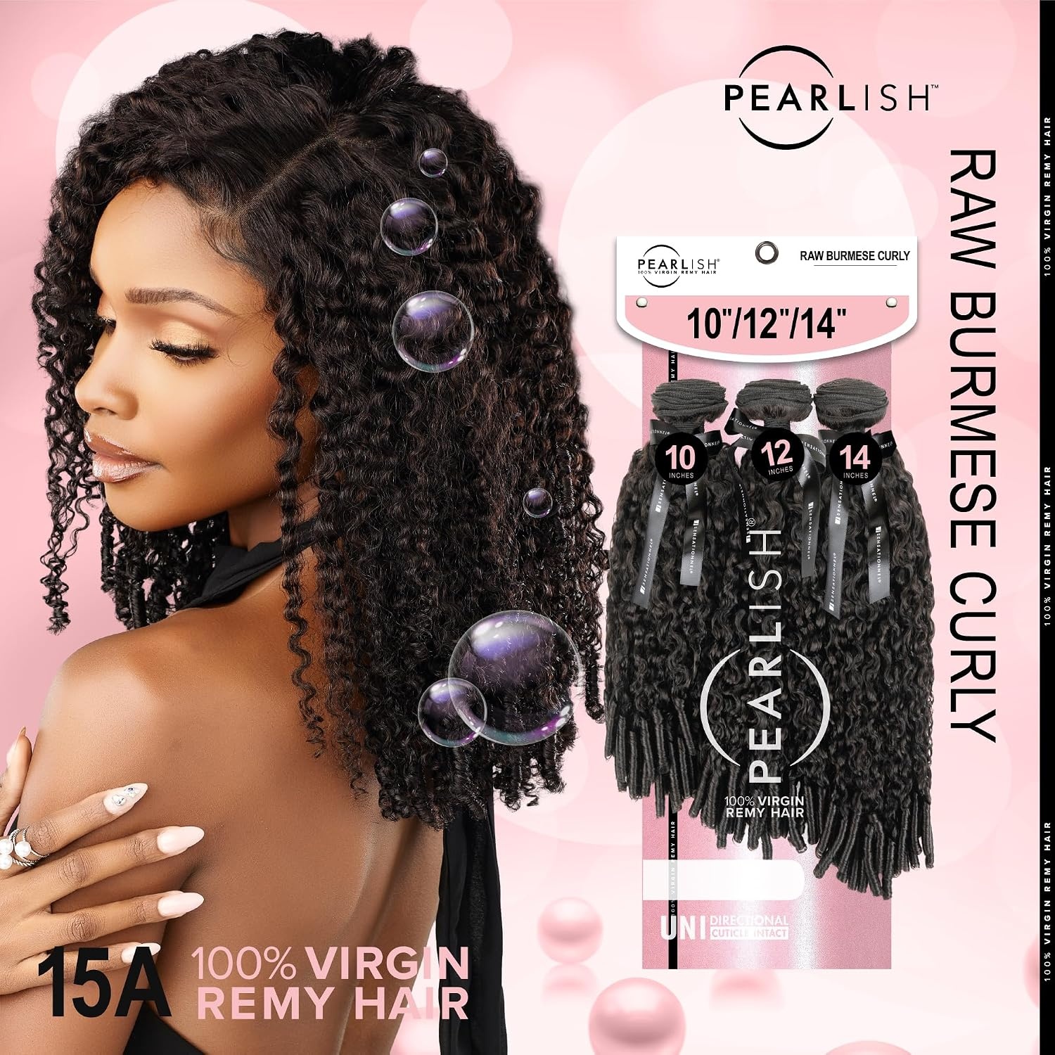 image:imageSensationnel Pearlish Multi BundleRaw Burmese Curly10 12 14 inch NATURAL 15A Soft Remy Human Hair PearlConditioned SewIn or GlueOn Layered LengthsNATURAL