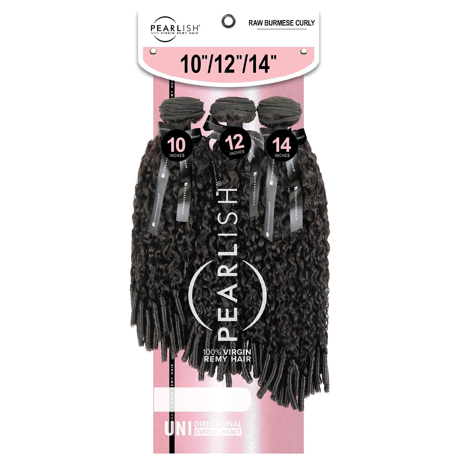 image:imageSensationnel Pearlish Multi BundleRaw Burmese Curly10 12 14 inch NATURAL 15A Soft Remy Human Hair PearlConditioned SewIn or GlueOn Layered LengthsNATURALBLACK
