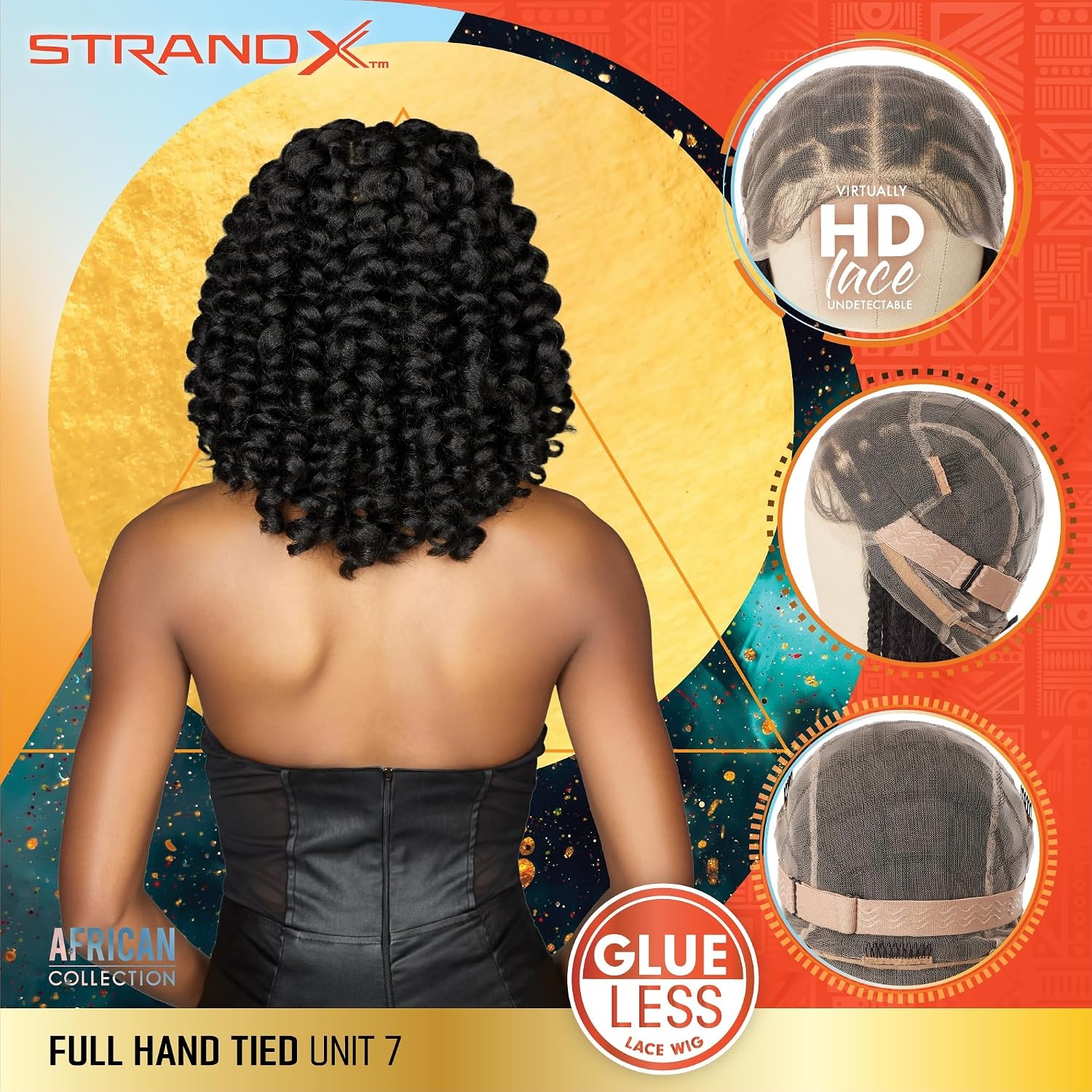 image:imageSensationnel Strand X Full Braided LacewigUnit 7 1 JETBLACK Glueless Wig Boho Braid Style HandTied Kanekalon HDSM227