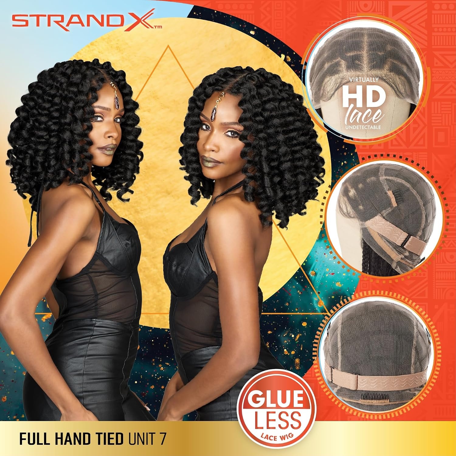 image:imageSensationnel Strand X Full Braided LacewigUnit 7 1 JETBLACK Glueless Wig Boho Braid Style HandTied Kanekalon HDSM427613