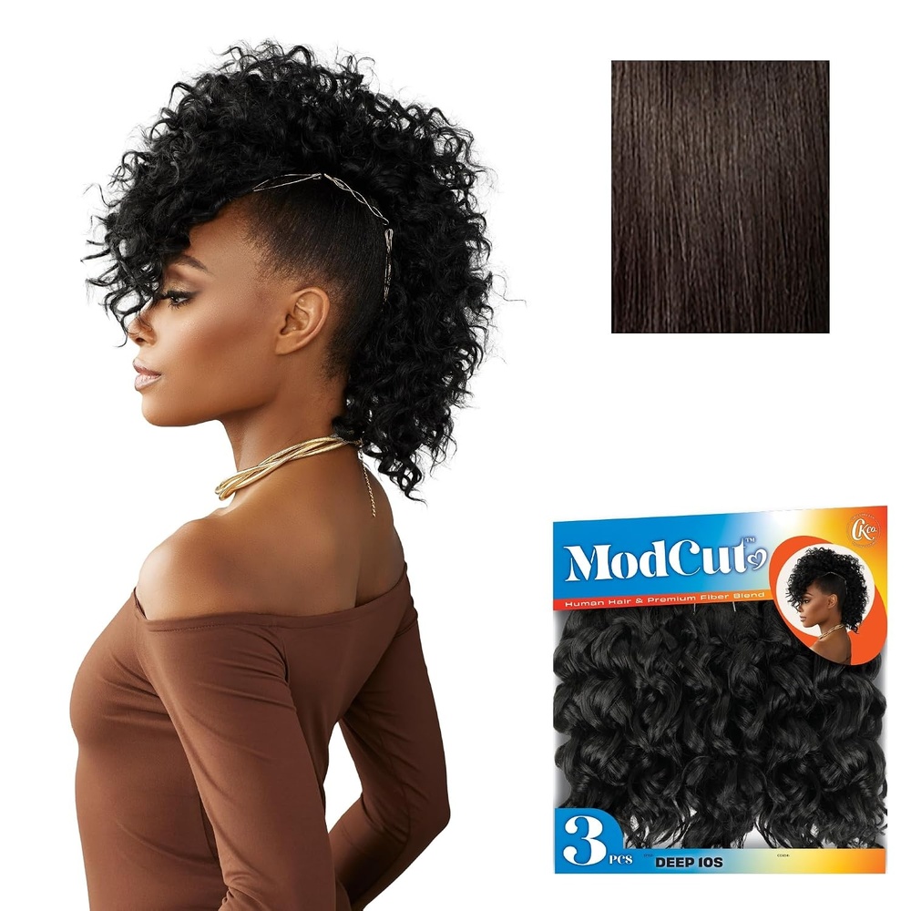 image:imageSensationnel Curls Kinksandco ModCut 3pcs Bundles Deep 10S1 JETBLACK Human Hair Blend Quick Weave Hair Extensions Long Lasting Effortless Style2 DARKBROWN