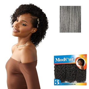 Sensationnel CKCO ModCut 3pcs Bundles -Burmese Curl 10S,1 JETBLACK | Curls kinks and co,Human Hair Blend, Quick Weave, Hair Extensions, Long Lasting, Effortless Style(M51)