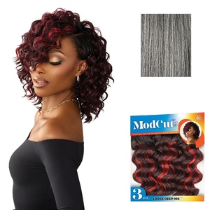 Sensationnel Curls Kinksandco ModCut 3pcs Bundles-Loose Deep 10S,1 JETBLACK | Human Hair Blend, Quick Weave, Hair Extensions, Long Lasting, Effortless Style(M51)