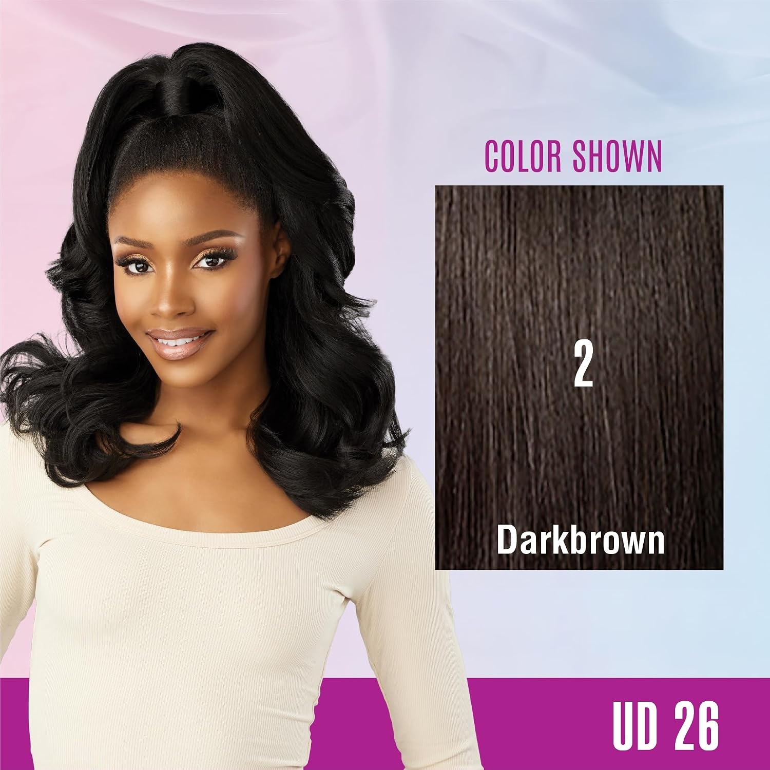 image:imageSensationnel Instant Updown Halfwig PonyIud 26 1 JETBLACK 4 Style In 1 Pony Wrap Updo Halfup Halfdown2 DARKBROWN