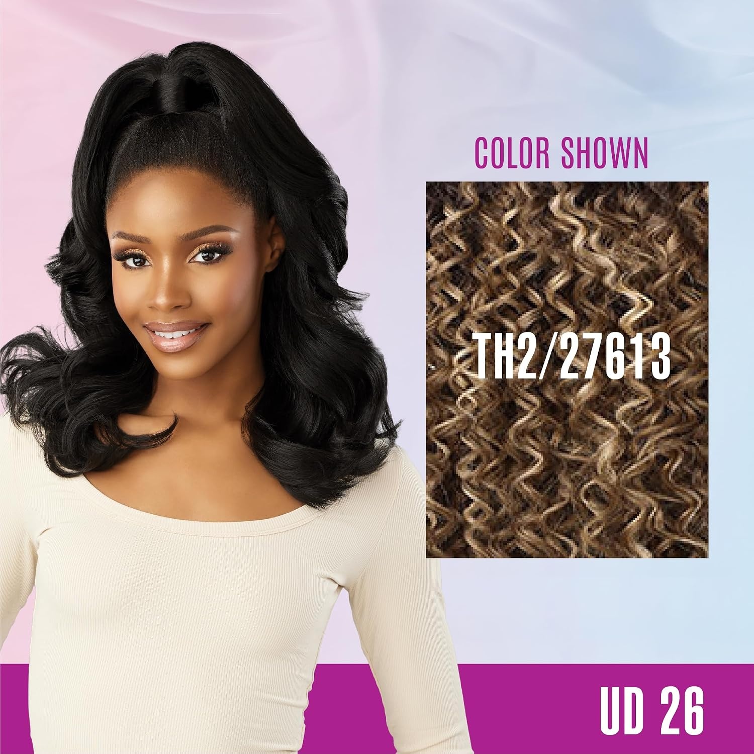 image:imageSensationnel Instant Updown Halfwig PonyIud 26 1 JETBLACK 4 Style In 1 Pony Wrap Updo Halfup HalfdownTH227613