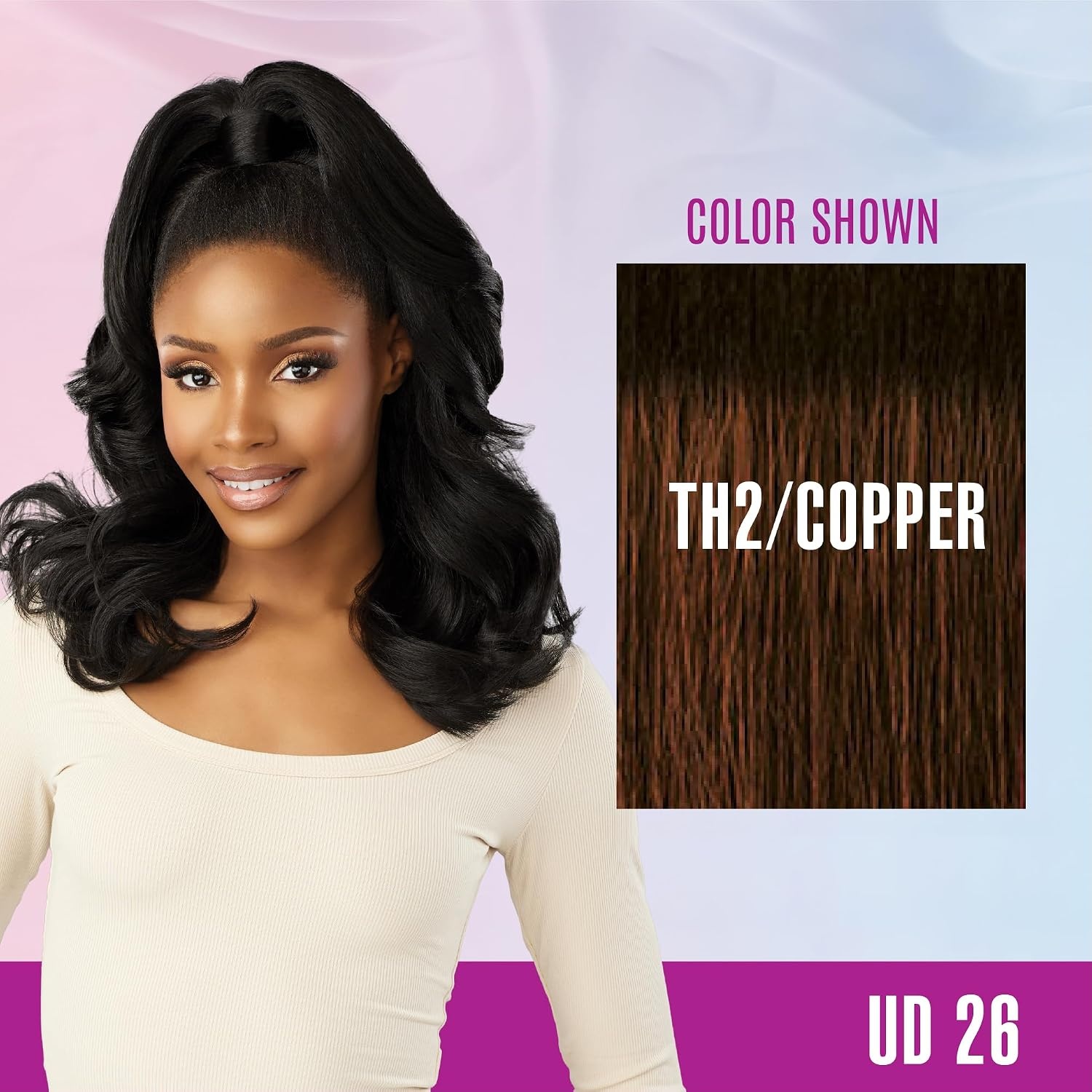 image:imageSensationnel Instant Updown Halfwig PonyIud 26 1 JETBLACK 4 Style In 1 Pony Wrap Updo Halfup HalfdownTH2COPPER