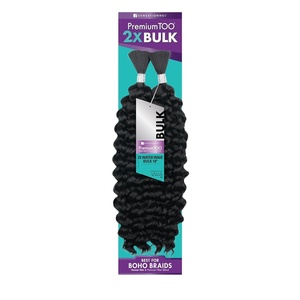 Sensationnel PremiumToo Bulk Weaving-2X Water Wave,2 pack 18 inch, RED | Human Hair Blend, 2X More Hair, Lightweight, Feed-In, Knotless, Goddess for Boho Braids