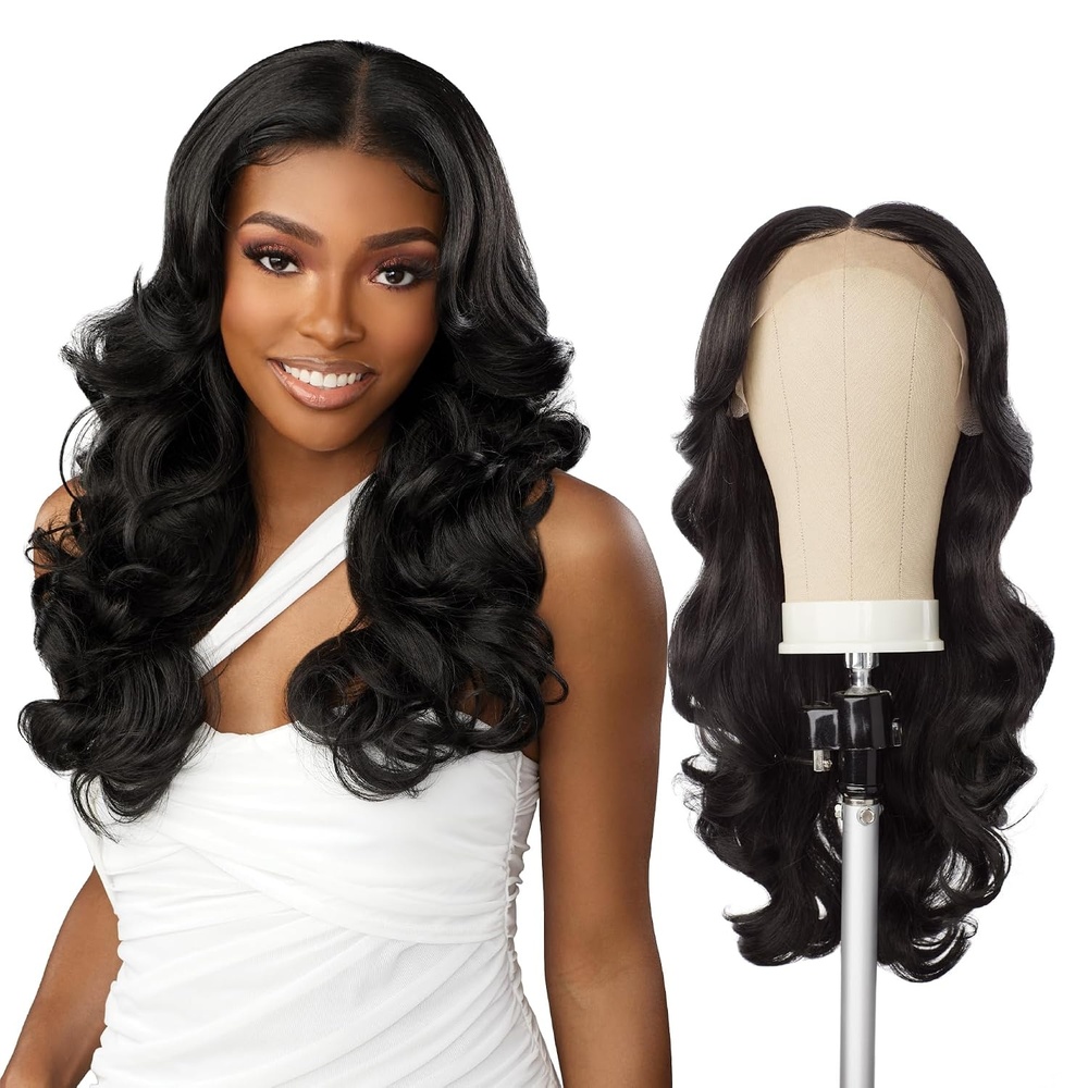 image:imageSensationnel Butta Lace Hhm WigVolume Curl 22 Inch BALAYAGEPLATINUM Glueless Lace Front Human Hair Blend PrePlucked Hairline Extra Wide 5 Inch PartingBALAYAGEPLATINUM