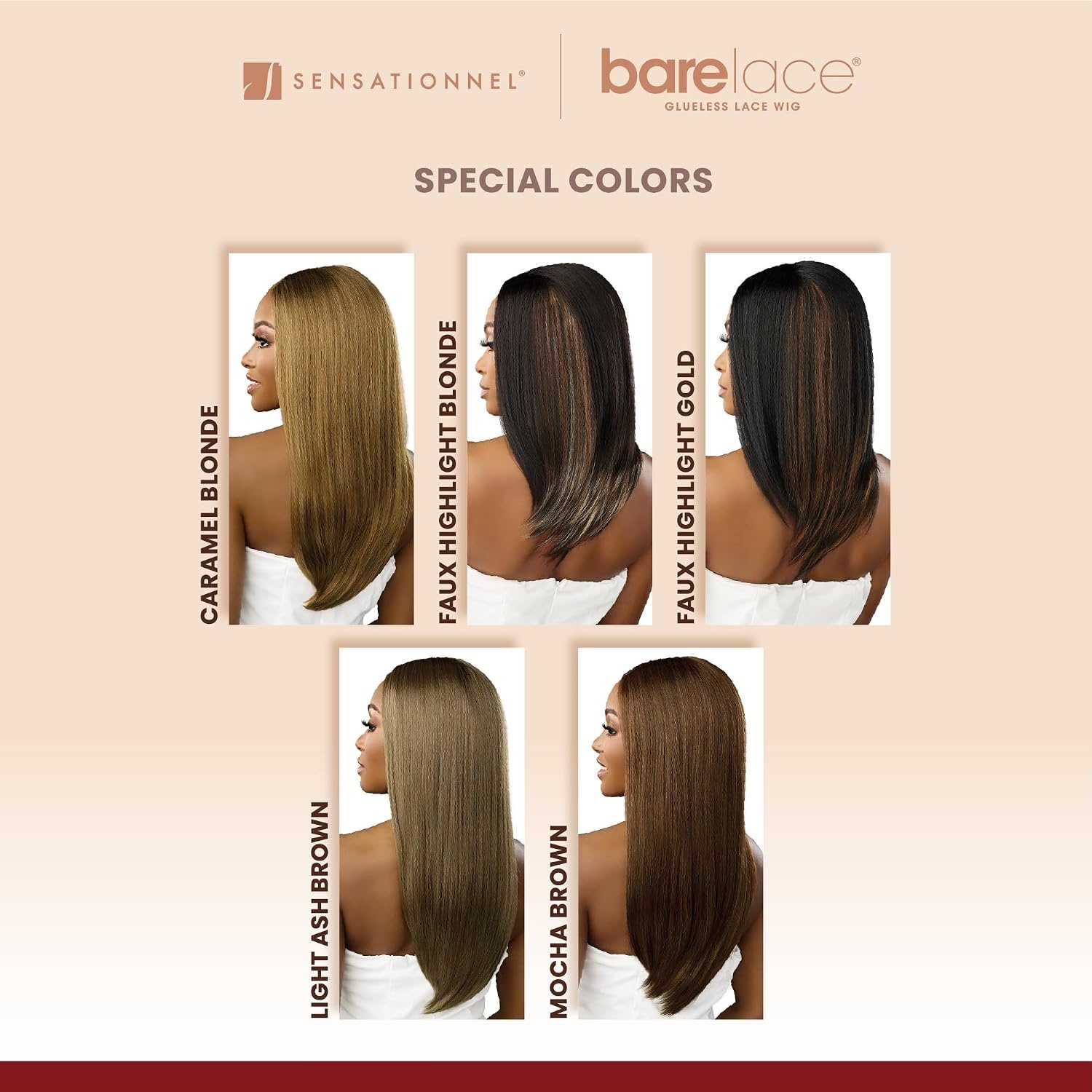 image:imageSensationnel Barelace 13x8 LaceWigUnit 4 1 JETBLACK Lace Front Synthetic Glueless 180 Degree PrePlucked HairlineFAUXHIGHLIGHTBLONDE