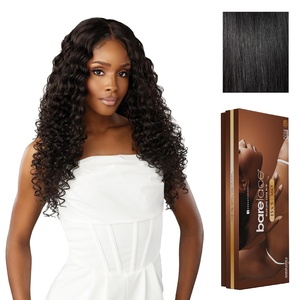 Sensationnel Barelace 13×5 360 LaceWig-Unit 5, 1 JETBLACK | Human Hair Blend, Glueless, Pre Cut Hairline, Ear-to-Ear Deep Parting(1 JETBLACK)