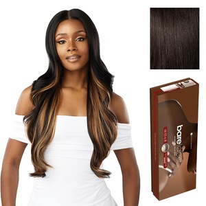 Sensationnel Barelace 13×8 LaceWig-Unit 4, 1 JETBLACK | Lace Front, Synthetic, Glueless, 180 Degree, Pre-Plucked Hairline(2 DARKBROWN)