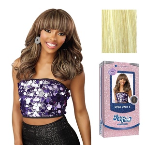 Sensationnel Glamora Lace Crown Wig-Retro Diva Unit 5, 1 JETBLACK | Hand-Tied Crownarea, Curved Ear Contour, Synthetic Hair(PLATINUMFLASH)