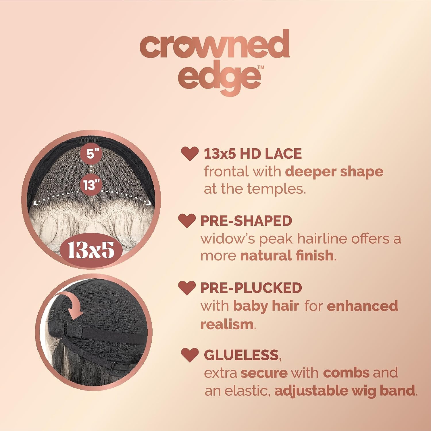 image:imageSensationnel Crowned Edge Widows Peak Wig Euro Body 28 Inch 1 JETBLACKBEIGEBLONDE