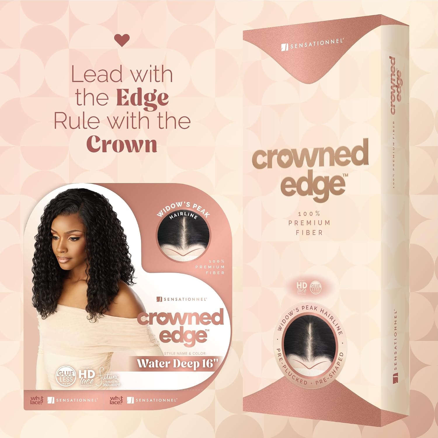 image:imageSensationnel Crowned Edge Widows Peak Wig Water Deep 16 Inch 1 JETBLACKBEIGEBLONDE
