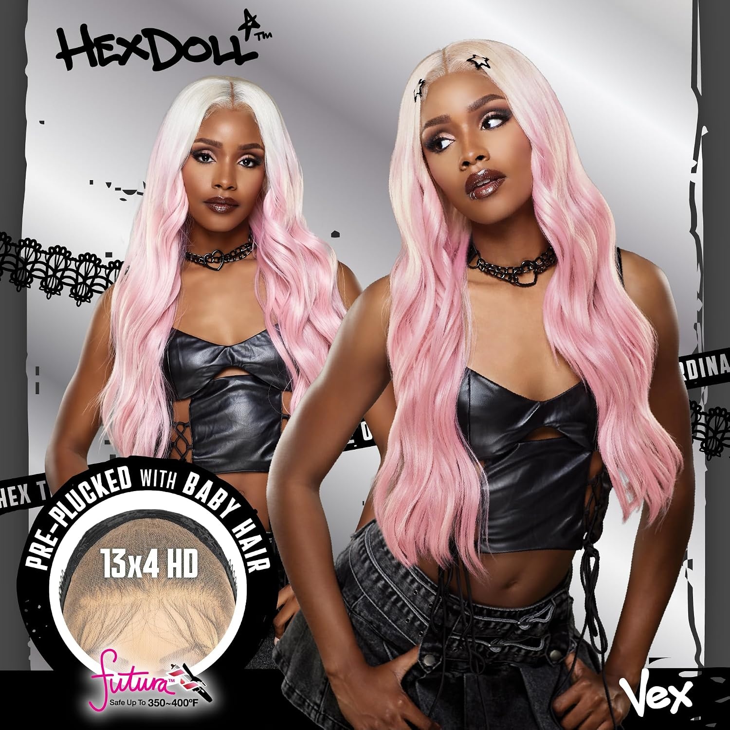 image:imageSensationnel HexDoll 13X4 Lace Wig Vex 1 JETBLACK1 JETBLACK