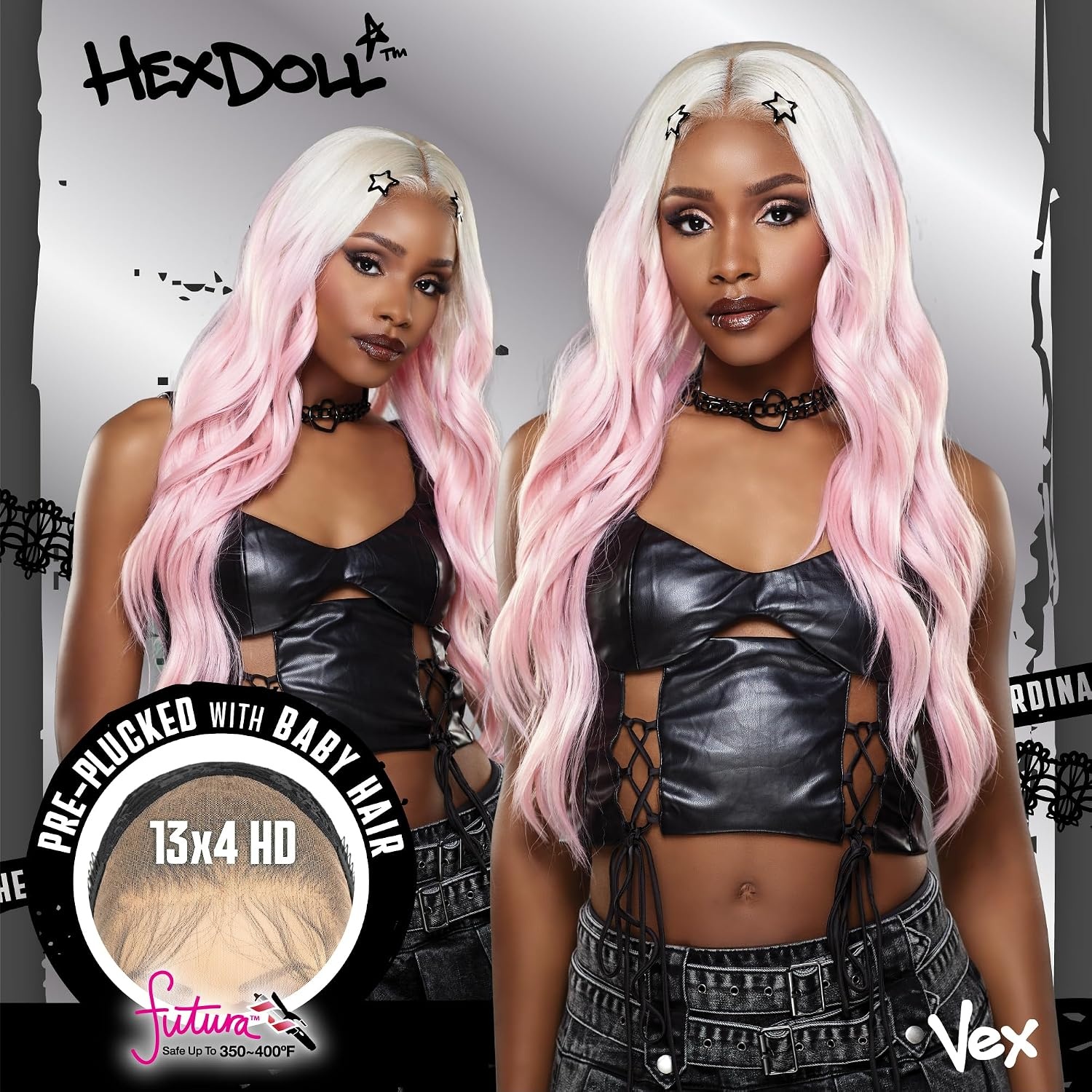 image:imageSensationnel HexDoll 13X4 Lace Wig Vex 1 JETBLACK1B OFFBLACK
