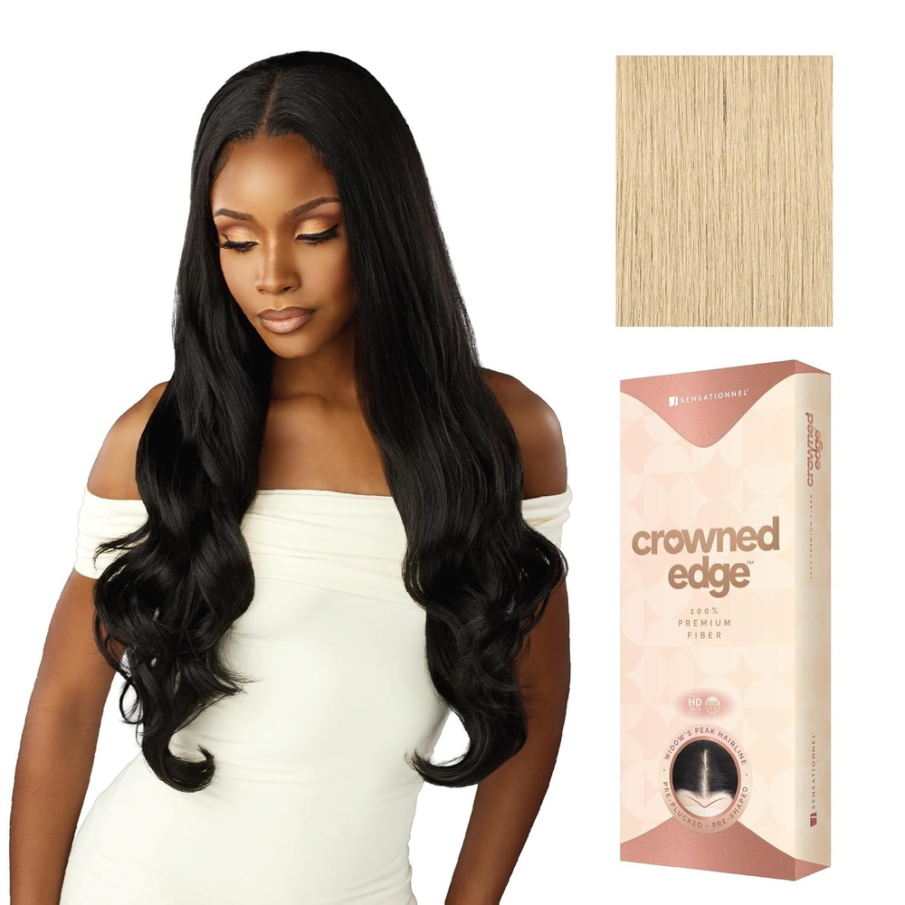image:imageSensationnel Crowned Edge Widows Peak Wig Euro Body 28 Inch 1 JETBLACKBEIGEBLONDE