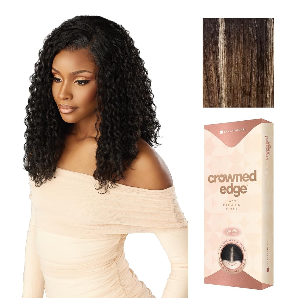image:imageSensationnel Crowned Edge Widows Peak Wig Water Deep 16 Inch 1 JETBLACKBALAYAGEMOCHA