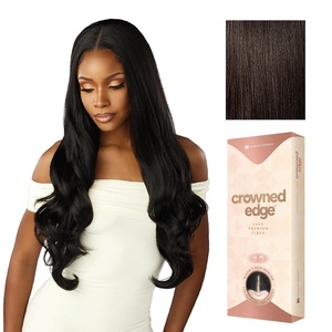Sensationnel Crowned Edge Widow’s Peak Wig -Euro Body 28 Inch, 1 JETBLACK(2 DARKBROWN)