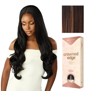 Sensationnel Crowned Edge Widow’s Peak Wig -Euro Body 28 Inch, 1 JETBLACK(BALAYAGECHOCOLATE)