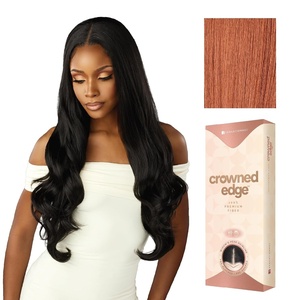 Sensationnel Crowned Edge Widow’s Peak Wig -Euro Body 28 Inch, 1 JETBLACK(CHOCOLATECOPPER)