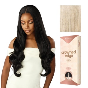 Sensationnel Crowned Edge Widow’s Peak Wig -Euro Body 28 Inch, 1 JETBLACK(VANILLABLONDE)