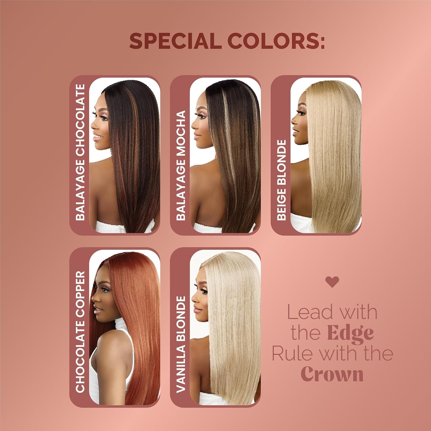 image:imageSensationnel Crowned Edge Widows Peak WigBlunt Lob 15in 1 JETBLACKBEIGEBLONDE