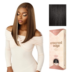 Sensationnel Crowned Edge Widow’s Peak Wig-Blunt Lob 15in, 1 JETBLACK(1B OFFBLACK)