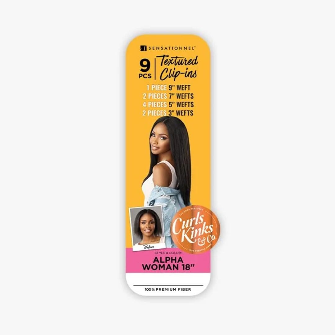 image:imageSensationnel Curls Kinks amp Co Synthetic Hair Clip ins ALPHA WOMAN 18 Color1 Jet Black1 Jet Black