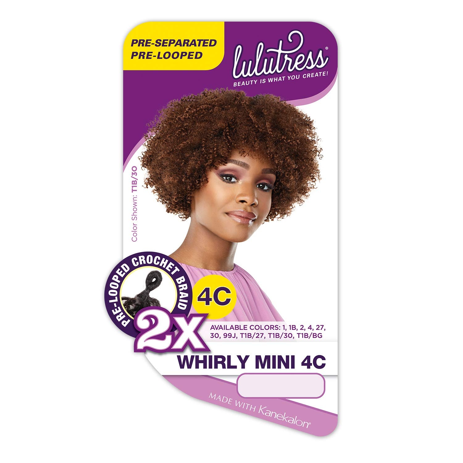image:imageSensationnel Lulutress Crochet Braiding Hair2X 4C Whirly Mini1 JETBLACK1 JETBLACK