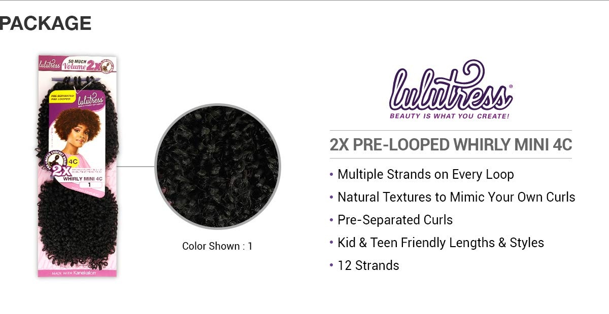 image:imageSensationnel Lulutress Crochet Braiding Hair2X 4C Whirly Mini1 JETBLACK30 LIGHTAUBURN