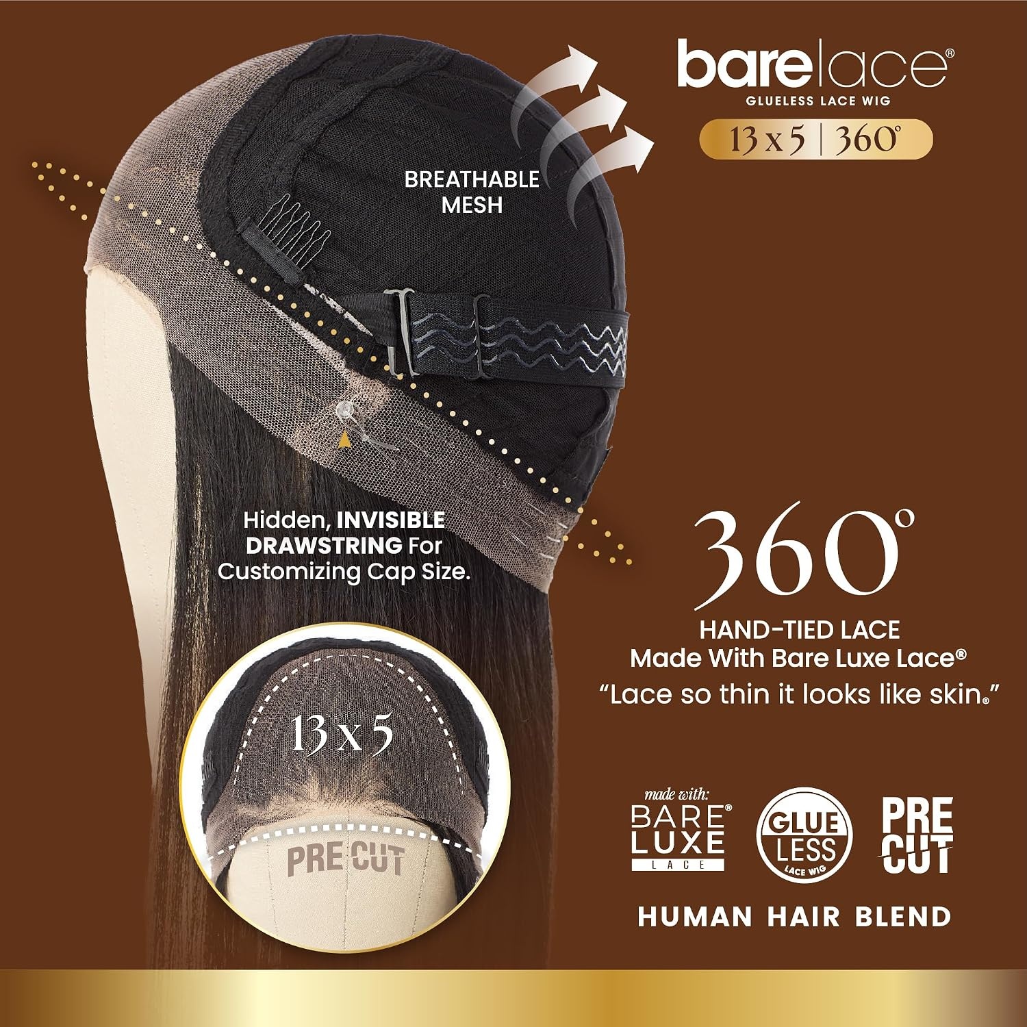 image:imageSensationnel Barelace 13x5 360 Lace Wig Unit 6 1 JETBLACKBALAYAGEMOCHA