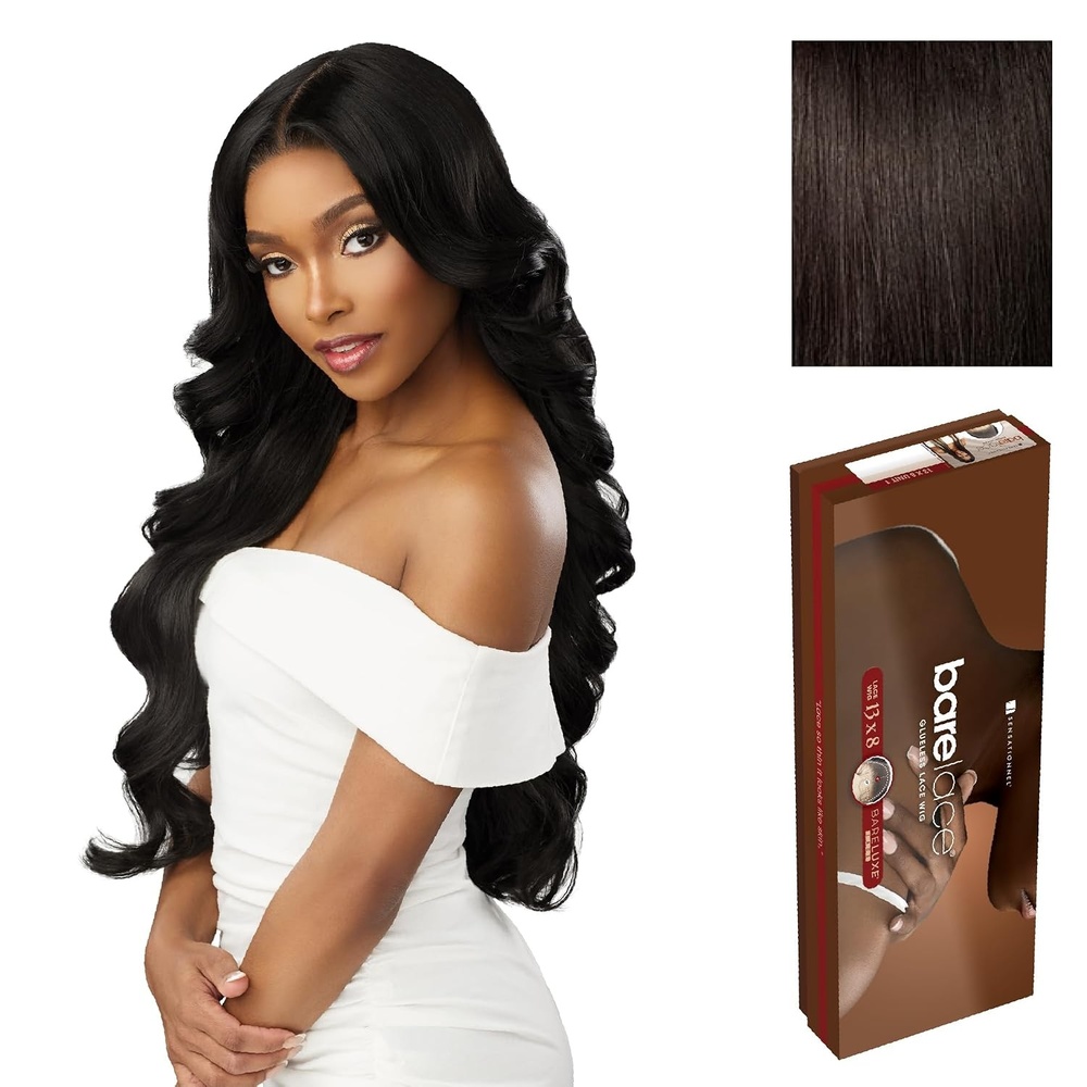 image:imageSensationnel Barelace 13x8 Lace Wig Unit 5 1 JETBLACK2 DARKBROWN