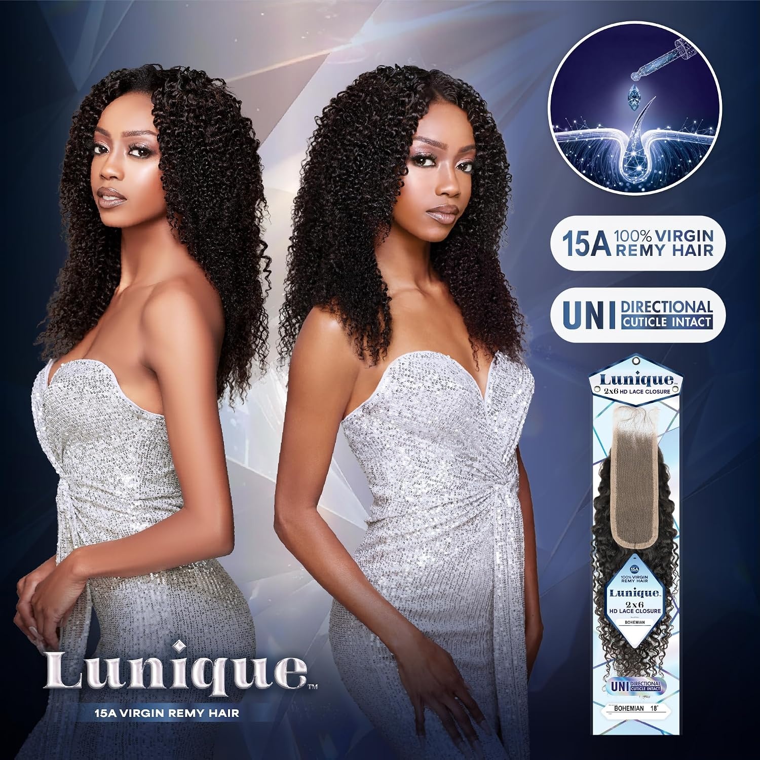 image:imageSensationnel Lunique 2x6 ClosureBohemian12 inch NATURALNATURAL