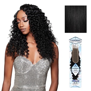 Sensationnel Lunique 2×6 Closure-Euro Deep,12 inch, NATURAL(NATURAL/BLACK)